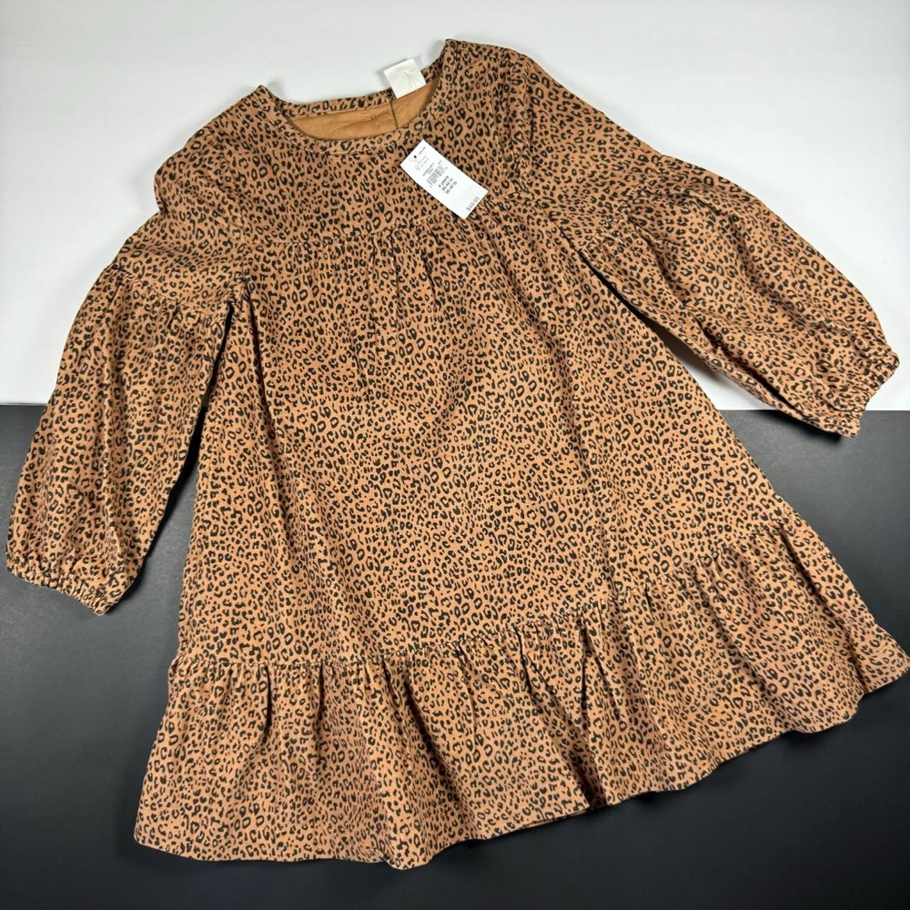 NWT Gap baby Toddlers Kids Girls Corduroy Tiered Dress leopard print